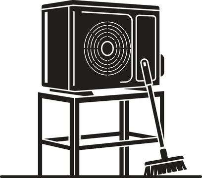 Outdoor HVAC Condenser Unit with Maintenance Tools