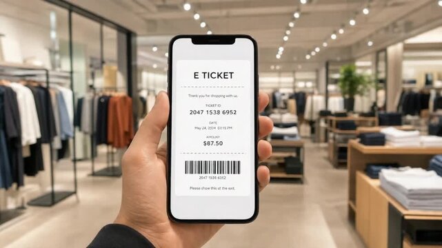 Store e-ticket on a mobile phone.