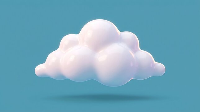 Fluffy white cloud isolated against sky background with copy space