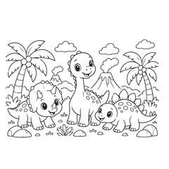 Cute Baby Dinosaurs Coloring Page for Kids © Sohale