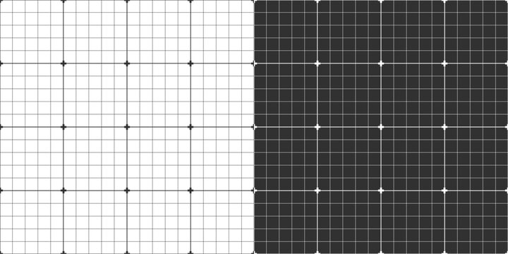 Black and white modular grid pattern with bold divisions