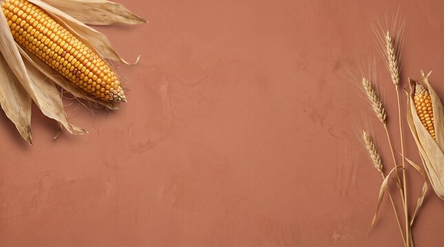 A warm and inviting thanksgiving background featuring corn and wheat evoking feelings of gratitude harvest and togetherness perfect for seasonal celebrations and festive designs creating