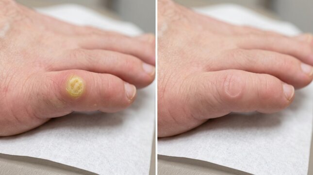 Toe Corn Removal Before and After Podiatry Care