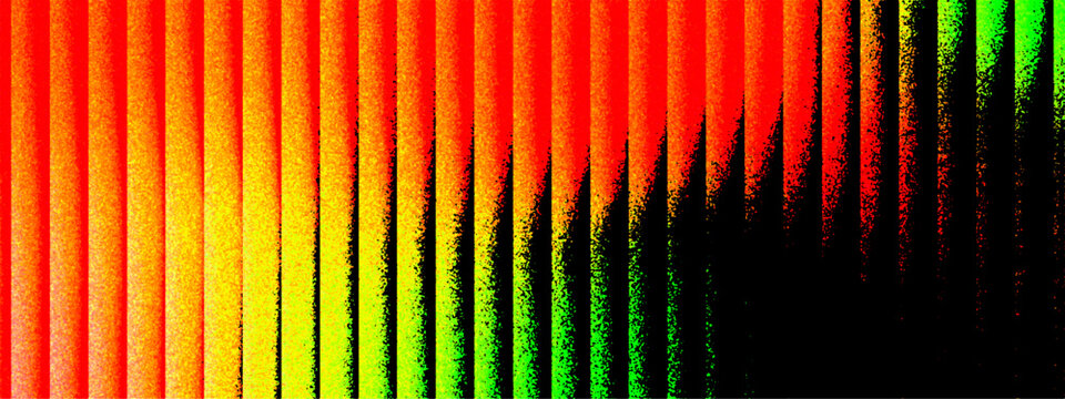 Abstract vibrant vertical neon stripes in red orange yellow green and black, glowing multicolour gradient lines with dark shadow effects, dynamic futuristic background for digital art and graphic desi