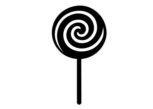 Lollipop candy swirl icon isolated on transparent background for confectionery and sweet treat design projects