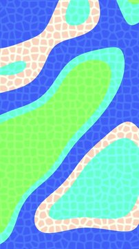 Abstract mosaic pattern with vibrant blue and green organic shapes for modern design.