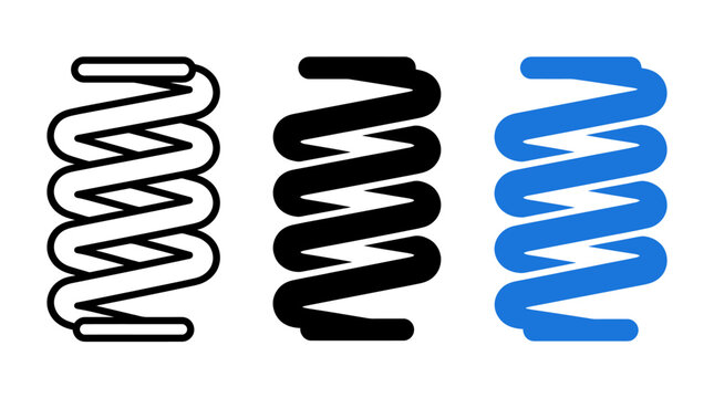 Three variations of mechanical coil spring designs