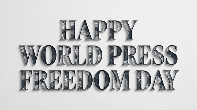 Happy world press freedom day vintage style typography