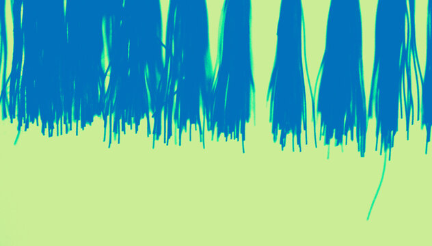 Abstract blue and lime green background featuring bold dripping paint strokes along the upper edge, creating a vibrant modern artistic texture with a dynamic liquid effect.