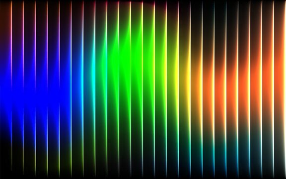 Blue and orange neon vertical lines background for futuristic corporate presentation and tech web.