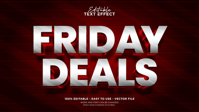 Friday sale text effect, Editable Black Friday 3d vector mockup