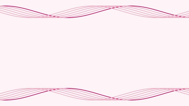 Seamless 4K looping abstract motion background: sine wave background phase stacked, in red and pink on a light backdrop with generous copy space for your own title. Minimal flat vector shapes and slow