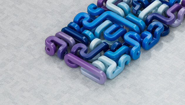 3D Blue Maze Corner