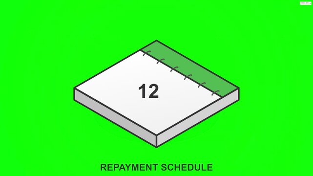 Repayment Schedule Countdown Motion Graphic with Currency Symbol