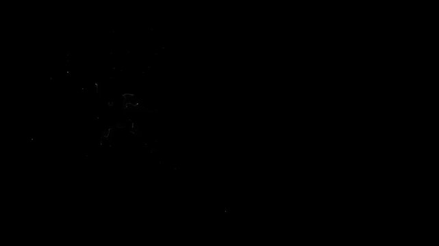 Shimmering white glitter rectangular line trail animation with sparkling fairy dust particles, glowing doodle stars, and luxury starlight border transition isolated on black screen background. 4k