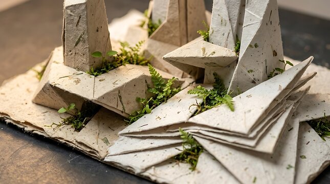 Miniature Architectural Model With Greenery.