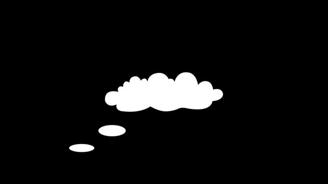 white thought bubble and cloud shape icon for brainstorming idea, dialogue comment, mental concept, thinking process