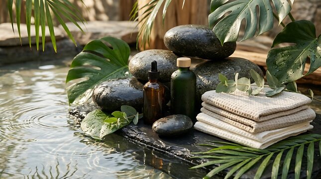 Modern Zen Garden Water Feature with Books.