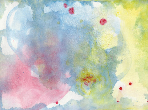 Multicolored watercolor original painting background