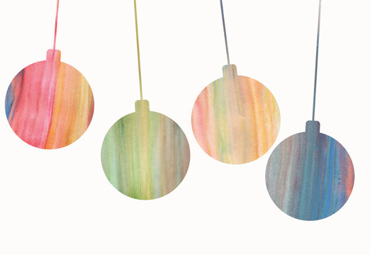 Pastel Watercolor Hanging Ornaments