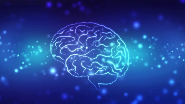 Digital illustration of Human brain structure, Creative brain concept background, innovation background, Medical Science and Technology concept 4k video Animation