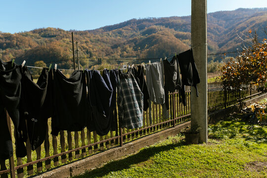 Clothes Drying Outdoors
