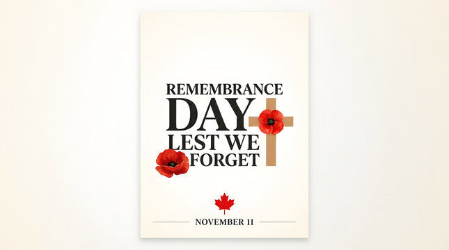 Remembrance day poppy illustration with text honoring those who lost their lives