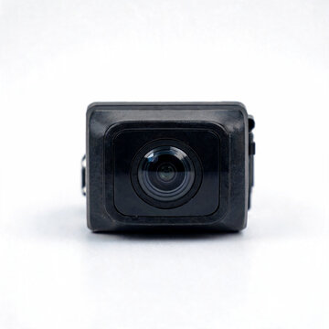 Macro view of a car camera lens module with housing, automotive vision sensor