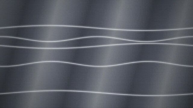 Glowing white sine wave lines oscillating seamless loop background