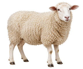 Fluffy white sheep standing and facing forward © Lora