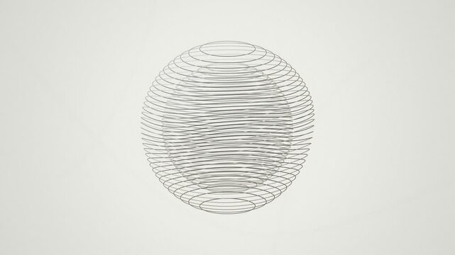 Wireframe concentric spheres rotating counter seamless loop background