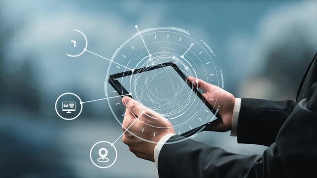 Online car rental service with booking, GPS, key handover and vehicle sharing icons representing modern mobility, travel convenience and digital rental platforms. Gist