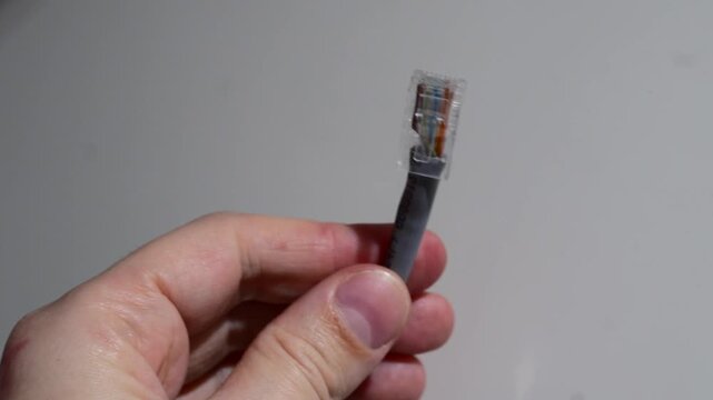 Internet cable, close-up.
Equipment for internet connection.
Internet in the office, connecting a network to an office.
Cyberspace