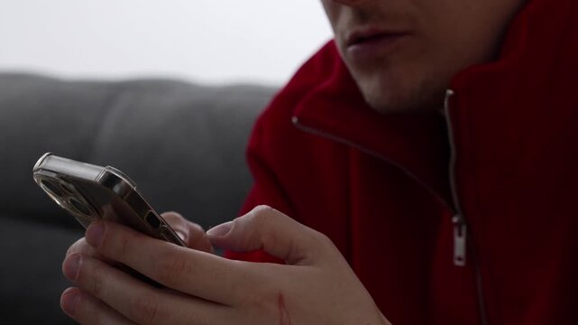 Entering a PIN code to unlock a smartphone.
Messaging in a work chat, communicating with clients online.
