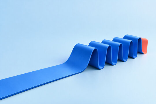 Folded data ribbon illustrating digital compression and storage