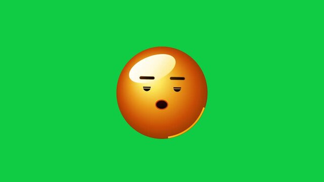 Animated 3D Emoji Ball with Changing Face Expressions and Emotions on Green Screen Chroma Key Background