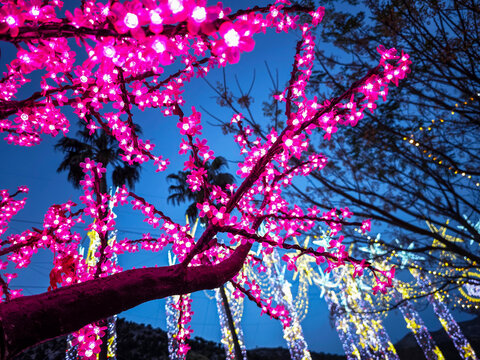 Arbol de luces de Navidad en Mijas, Espa&ntilde;a
