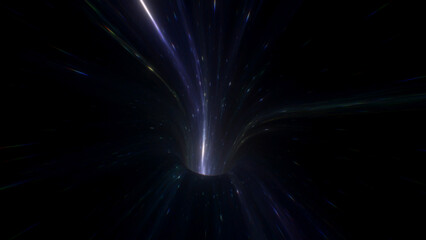 Midnight blue warp shaft for hyperspace travel, interstellar motion, cosmic depth and futuristic science fiction backgrounds for commercial projects for modern branding for digital artwork © Versa