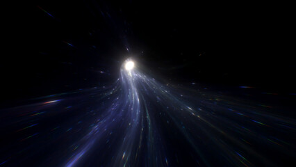 Star launch corridor for hyperspace travel, deep space acceleration, luminous motion and cinematic science fiction visuals for creative use for commercial projects for modern branding © Versa