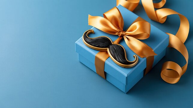Festive present with playful mustache detail