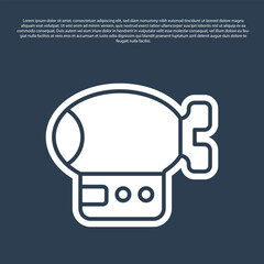 Blue line Airship icon isolated on blue background. Vector © vector_v