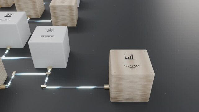 Stationary perspective of interconnected enterprise workflow blocks