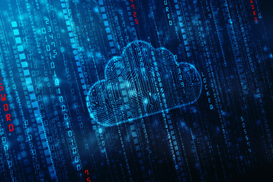 Cloud Computing Concept, modern cloud technology. Integrated digital web concept background, internet data storage, database and mobile server concept