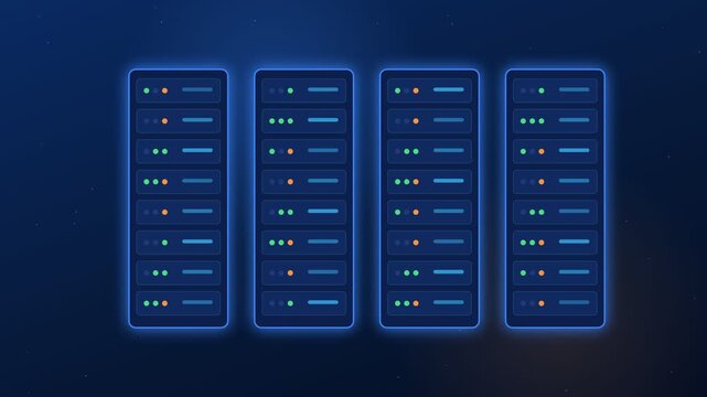 Cloud Computing Data Visualization and Network Connectivity Animation