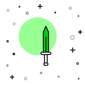 Filled outline Medieval sword icon isolated on white background. Medieval weapon. Vector