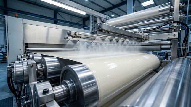 Automated manufacturing machinery performing primer coating with highspeed air knives.