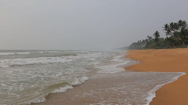 Cloudy day on a sandy beach in Sri Lanka