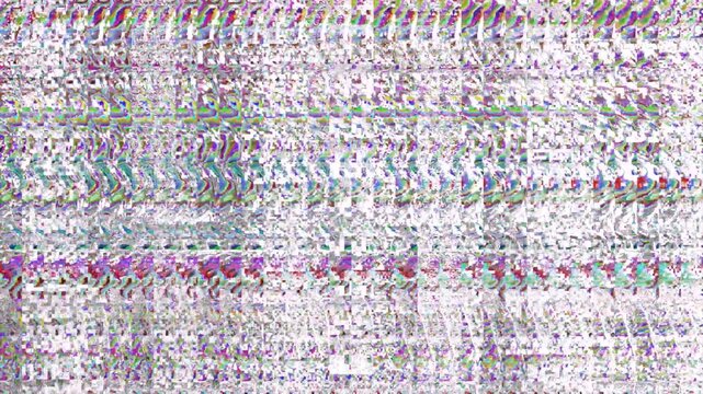 Heavy Digital Glitch Artifacts and VHS Noise Interference