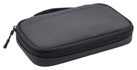 Closed padded zippered case with rounded on transparent background © vadymstock