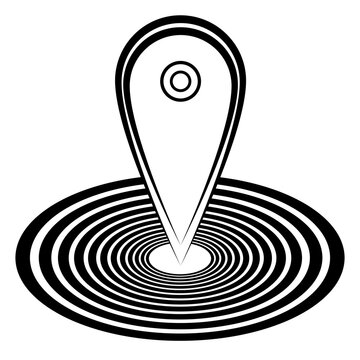 Hand darwn PNG transparant pin location icon, 300 dpi